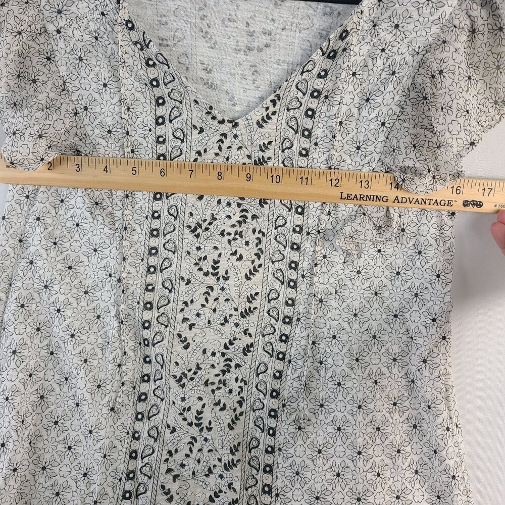 Lucky Brand Womens Ruffle Sleeve Floral Printed Top Small - Picture 7 of 9